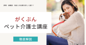 がくぶんペット介護士の口コミ・評判は？動物介護士との違いや給料 